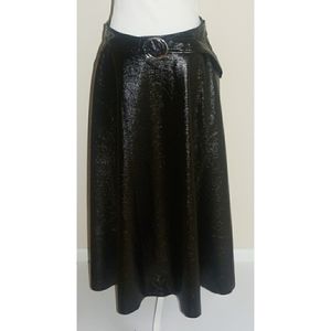 TOPSHOP BLACK vinyl Full Circle Skirt